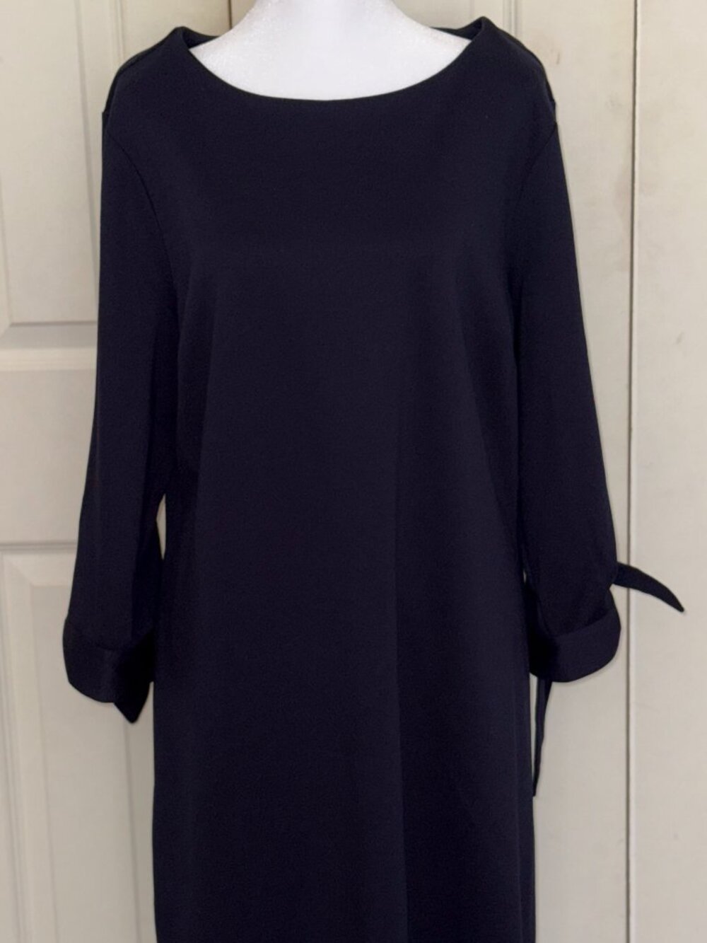 NWT-Women's navy blue dressy long sleeve loose fitting dress-Talbots size L